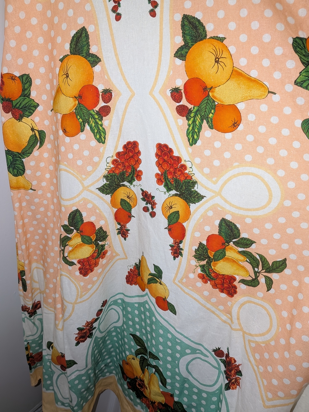 Caroline Constas Mint Fruit-Print Maxi Dress with Peach and Yellow Accents - Picture 3 of 7